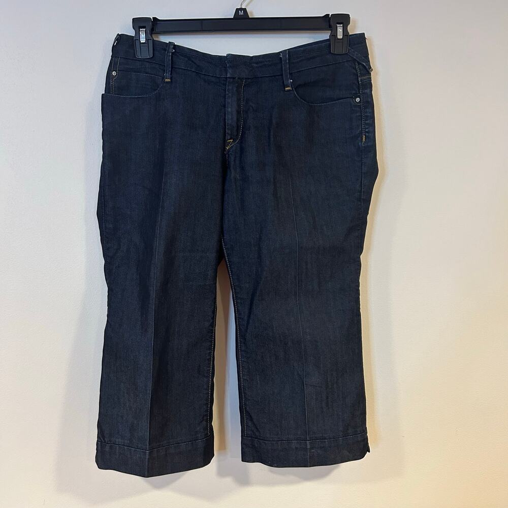 BANANA REPUBLIC SZ 8 Denim Crop Dress Denim Made in Quademala Classic Dark